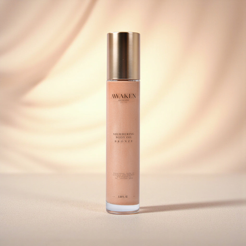 Awaken Aromatic Işıltılı Vücut Yağı – Bronz, Shea & Aloe Vera içeren Doğal Kuru Yağ