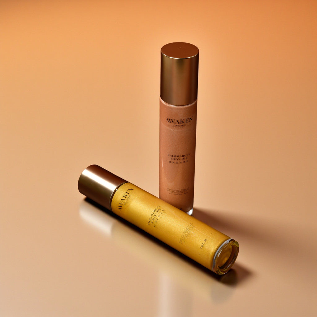 Awaken Aromatic Işıltılı Vücut Yağı – Bronz, Shea & Aloe Vera içeren Doğal Kuru Yağ