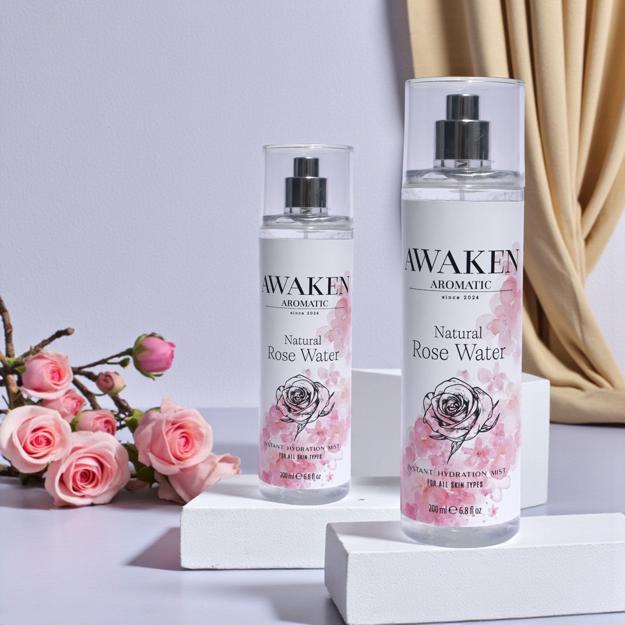 Awaken Aromatic 100% Natural Rose Water – Doğal Gül Suyu | Doğal Cilt Toniği & Aromatik Ferahlık