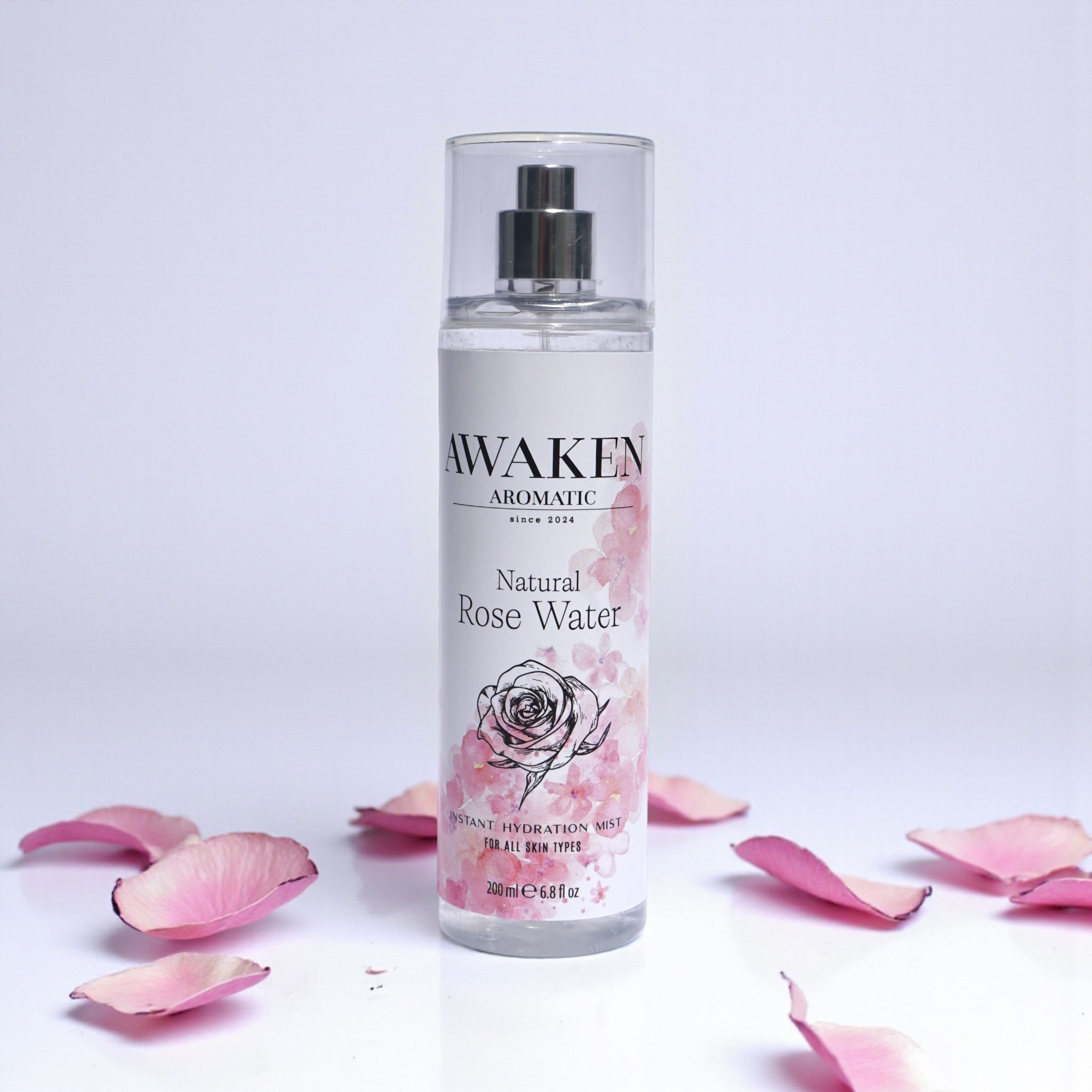 Awaken Aromatic 100% Natural Rose Water – Doğal Gül Suyu | Doğal Cilt Toniği & Aromatik Ferahlık