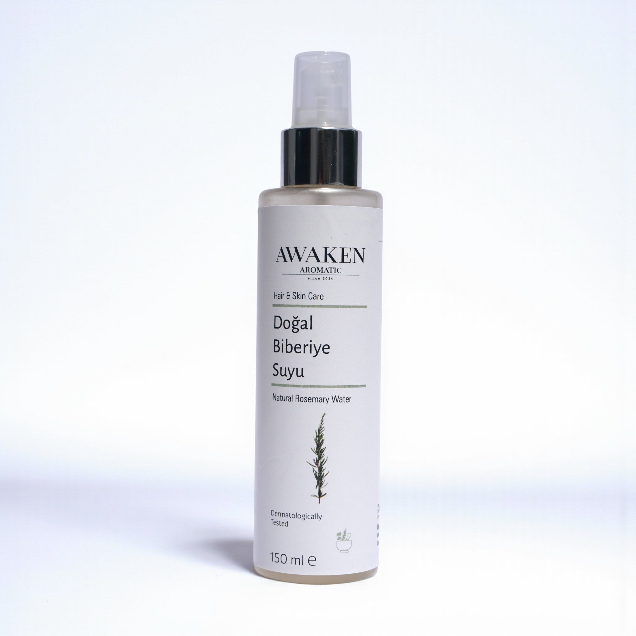 Awaken Aromatic 100% Natural Rosemary Water – Doğal Biberiye Suyu | Cilt ve Saç İçin Canlandırıcı Hidrosol