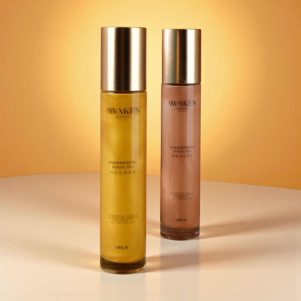 Awaken Aromatic Işıltılı Vücut Yağı – Golden, Shea & Aloe Vera içeren Doğal Kuru Yağ