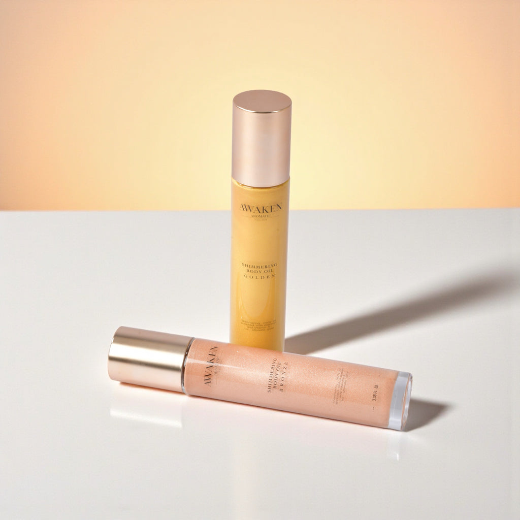 Awaken Aromatic Işıltılı Vücut Yağı – Golden, Shea & Aloe Vera içeren Doğal Kuru Yağ